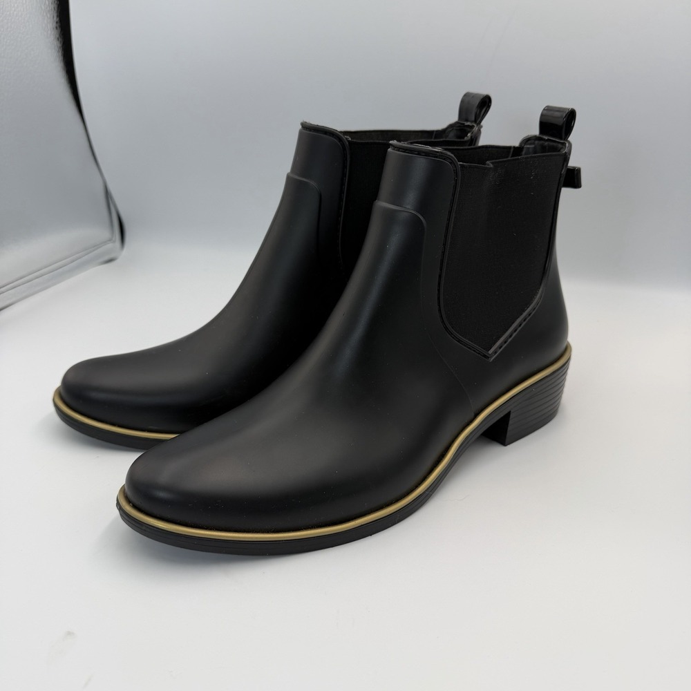 Kate Spade New York Black SEDGEWICK Rain Boots Bootie Ankle Shoes Woman's Sz 9